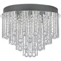 Spiral Crystal 8 Light Chandelier - Silver