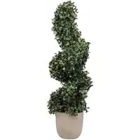 Spiral Ivy Artificial Plant - White Ceramic Pot