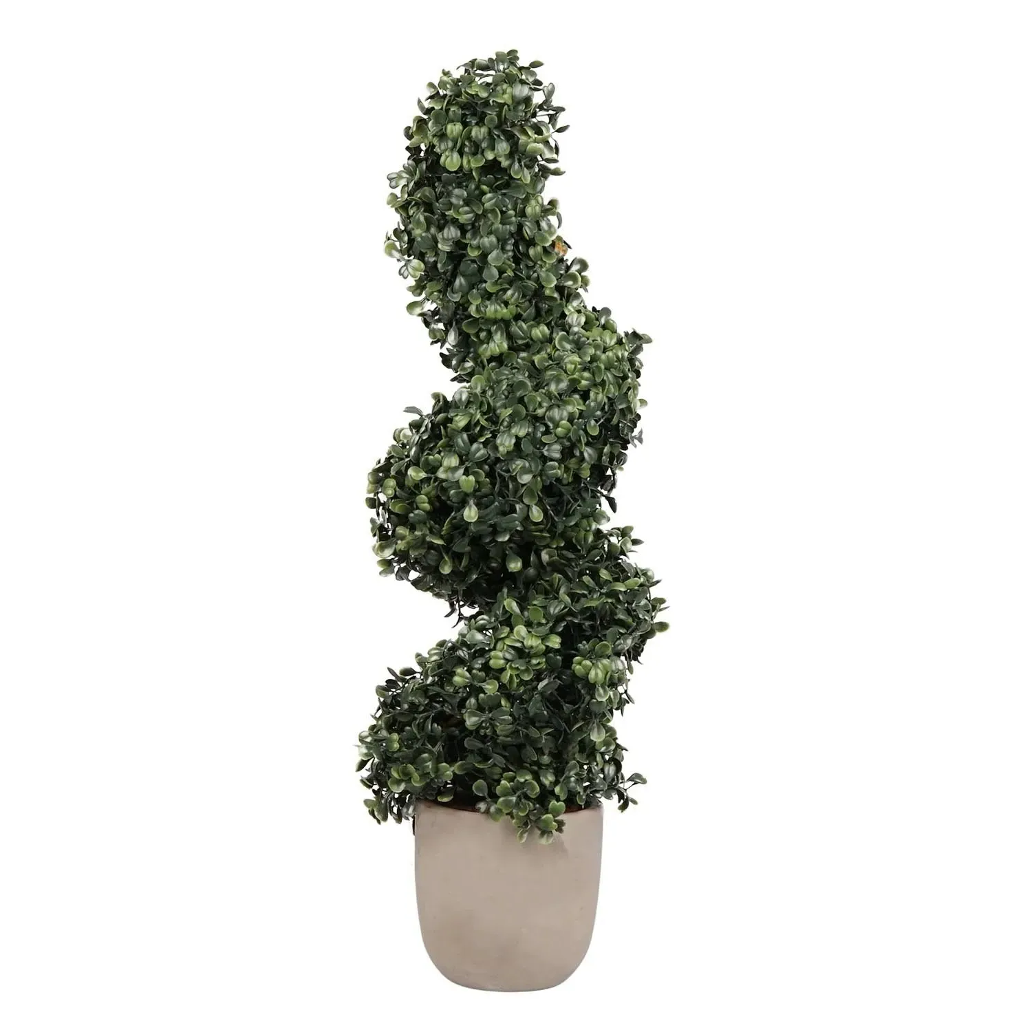 Spiral Ivy Artificial Plant - White Ceramic Pot