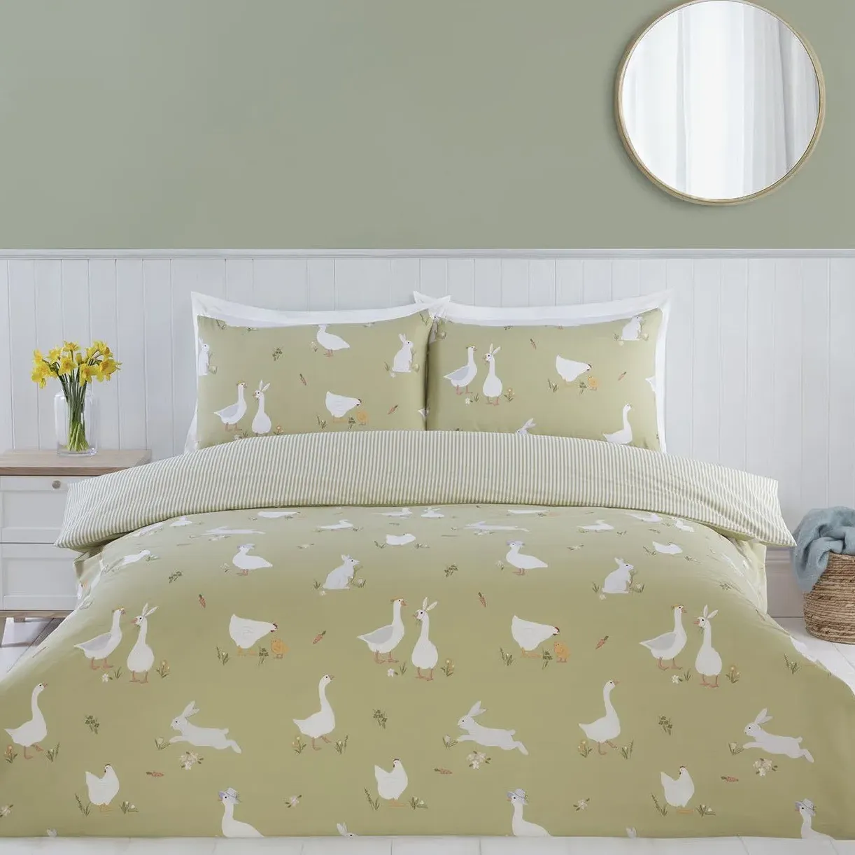 Spring Animals Double Duvet Set - Green