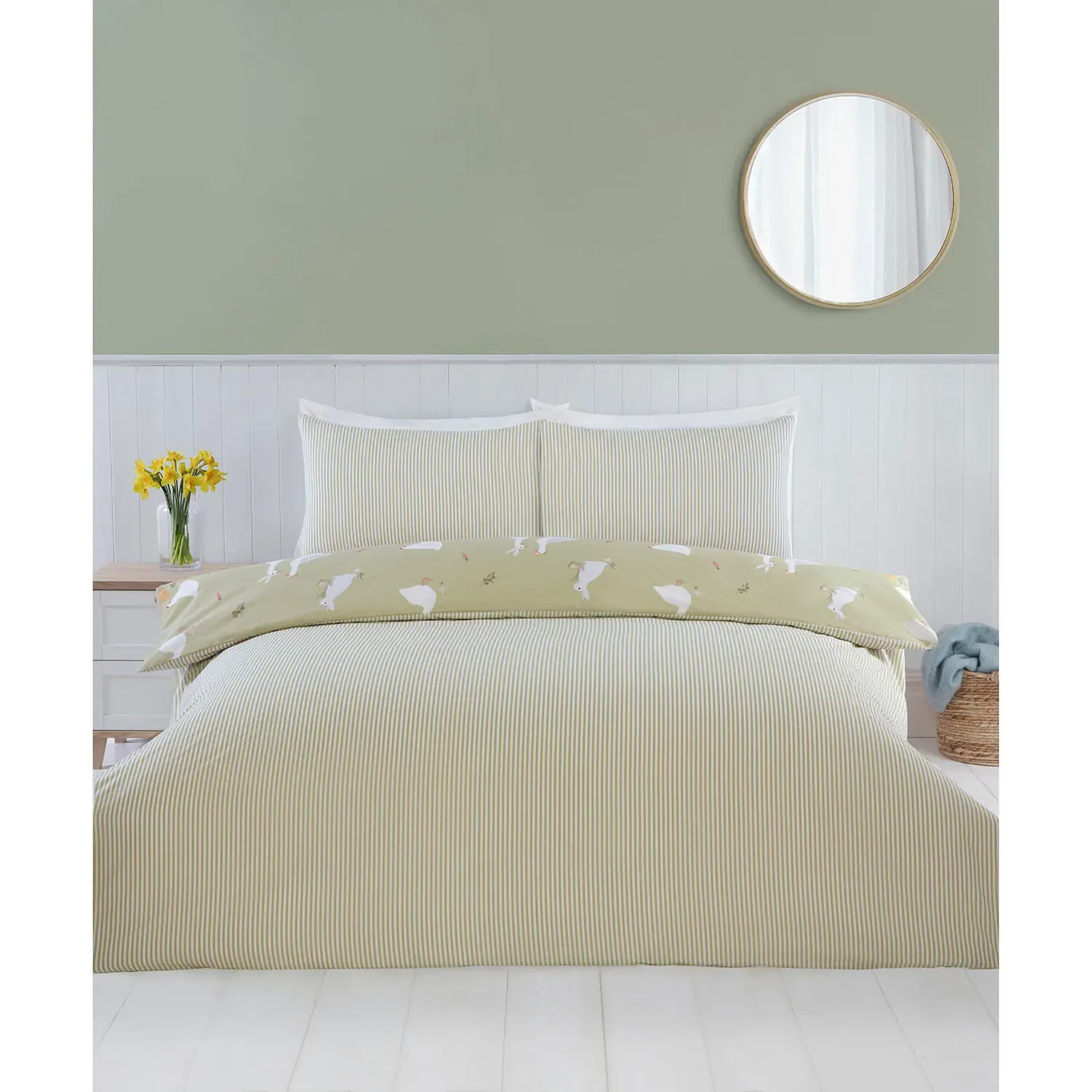 Spring Animals King Size Duvet Set - Green