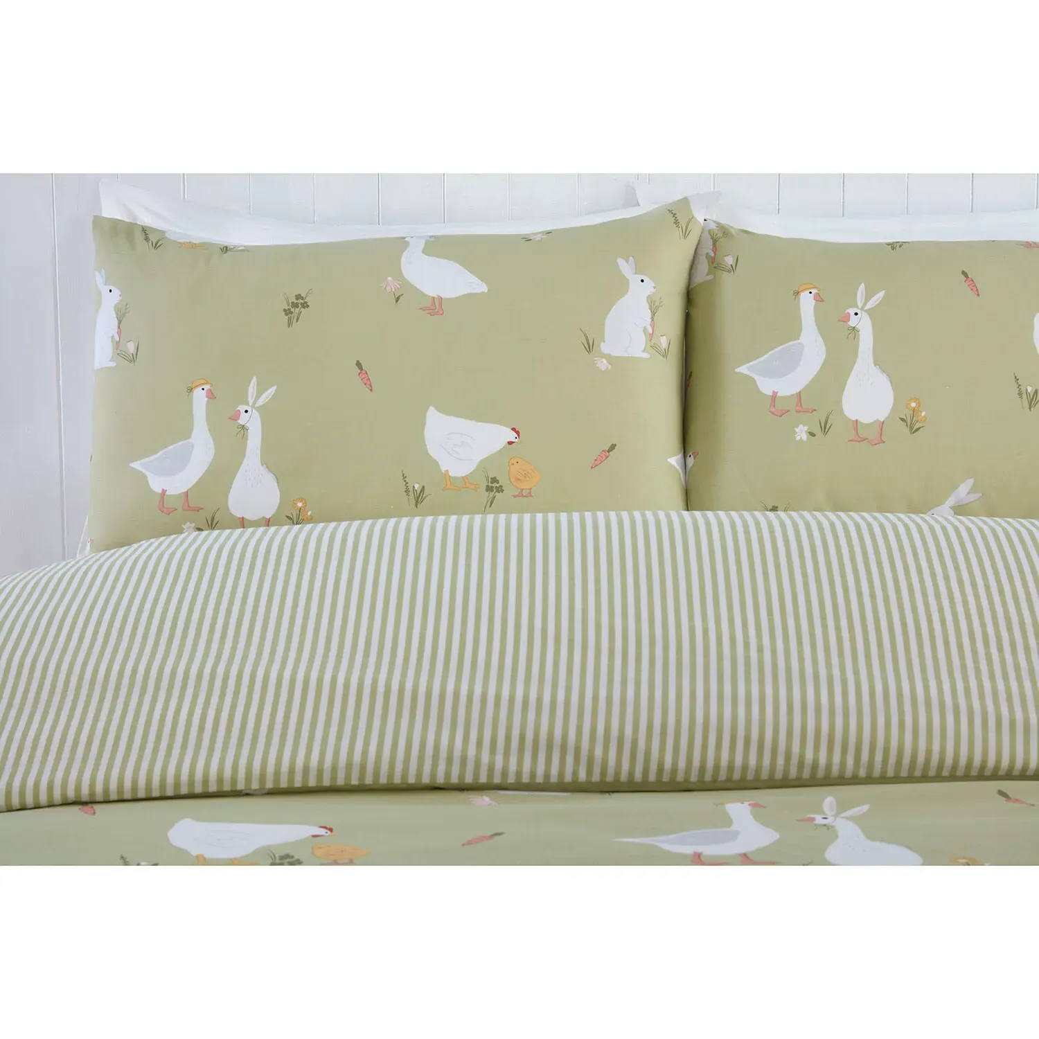 Spring Animals King Size Duvet Set - Green