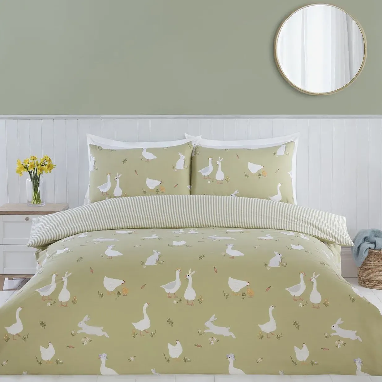 Spring Animals Single Duvet Set - Green image