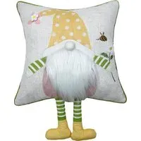 Spring Gnome Cushion - White