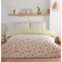 Spring Gnomes Double Duvet Cover Set - Natural