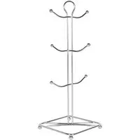 Square Base Mug Tree - Silver, Chrome