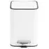 Square Bathroom Bin 3L - White, Stainless Steel