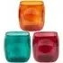 Square Hurricane Vase - Multicolour, Dimpled Glass