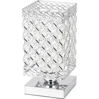 Square Jewelled Table Lamp - Silver, Chrome