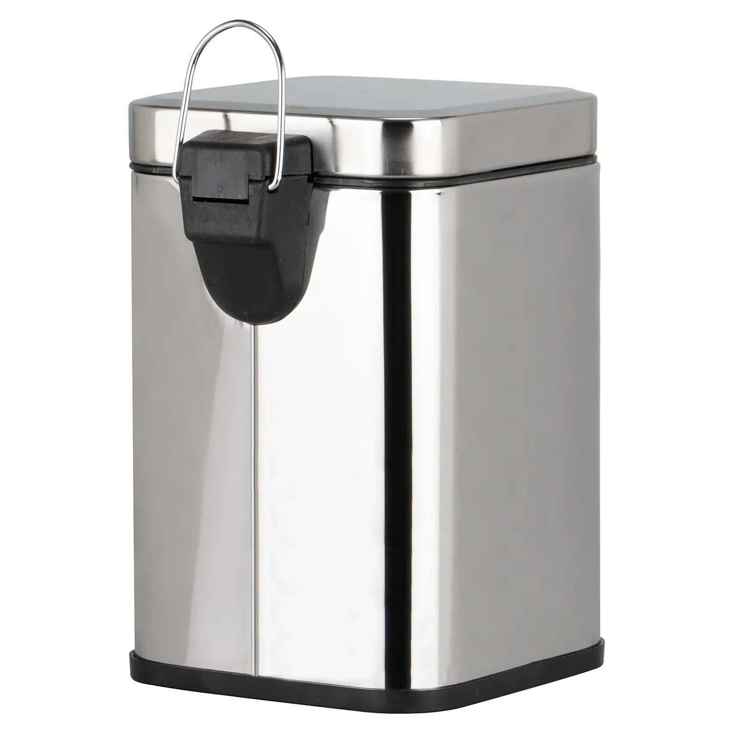 Square Pedal Bin 3L - Polished Steel
