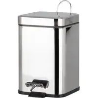 Square Pedal Bin 3L - Polished Steel