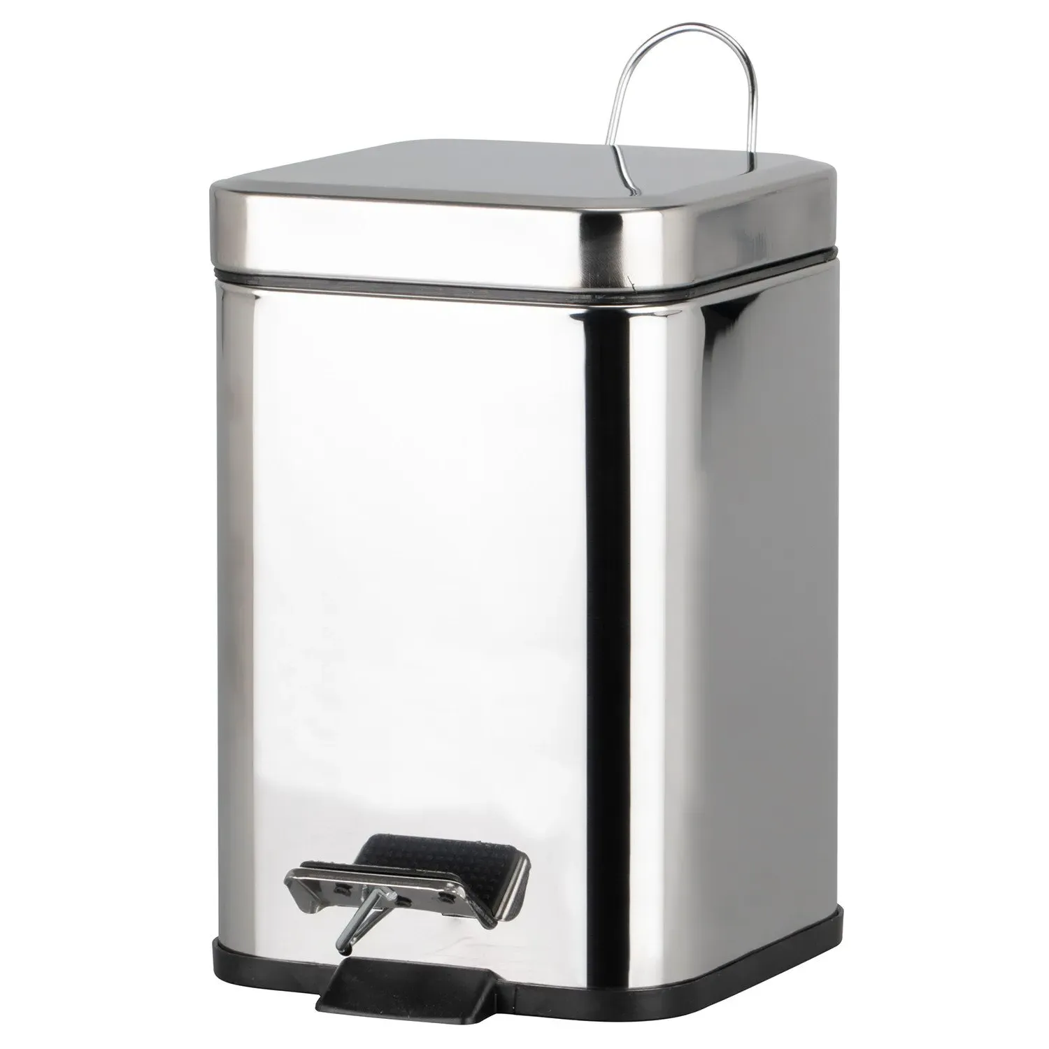 Square Pedal Bin 3L - Polished Steel image