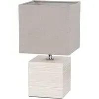 Square Table Lamp - Wood Effect