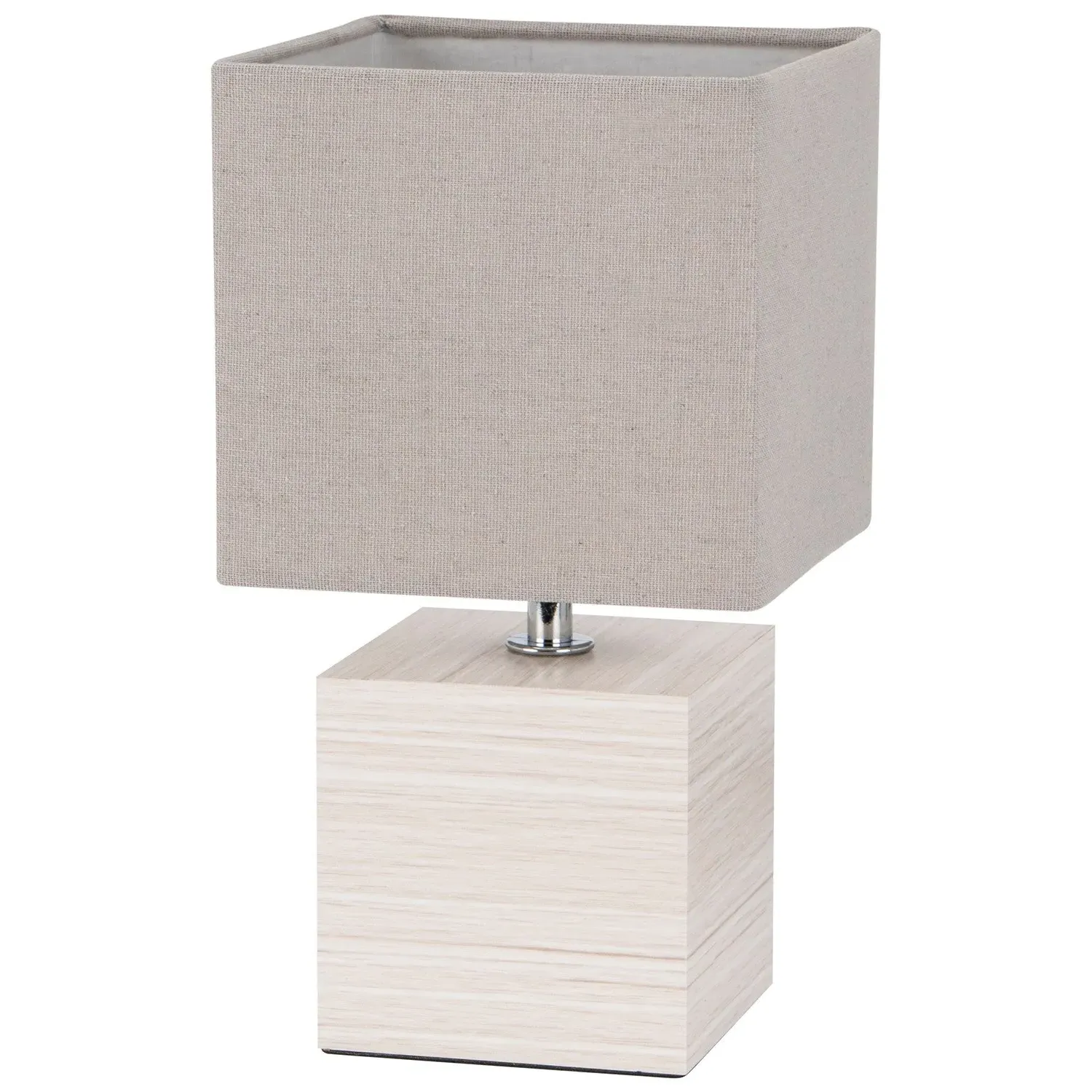 Square Table Lamp - Wood Effect
