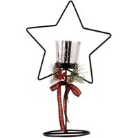 Star Tealight Holder on Stand - Black