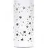 Stars Cut Out Cylinder Table Lamp - White, Ceramic