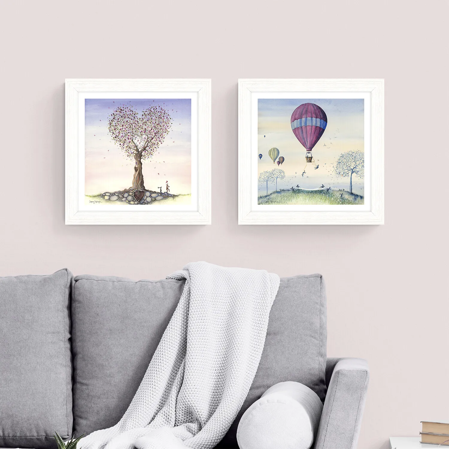 Stephenson Whimsical Bunnies Framed Art - Multicolour