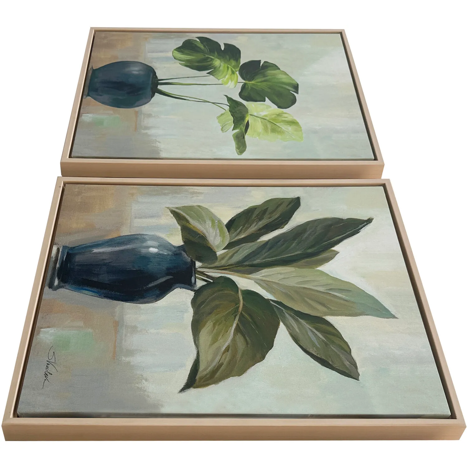 Still Life Plants Framed Canvas - Green