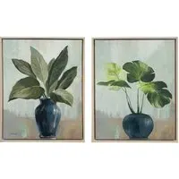 Still Life Plants Framed Canvas - Green