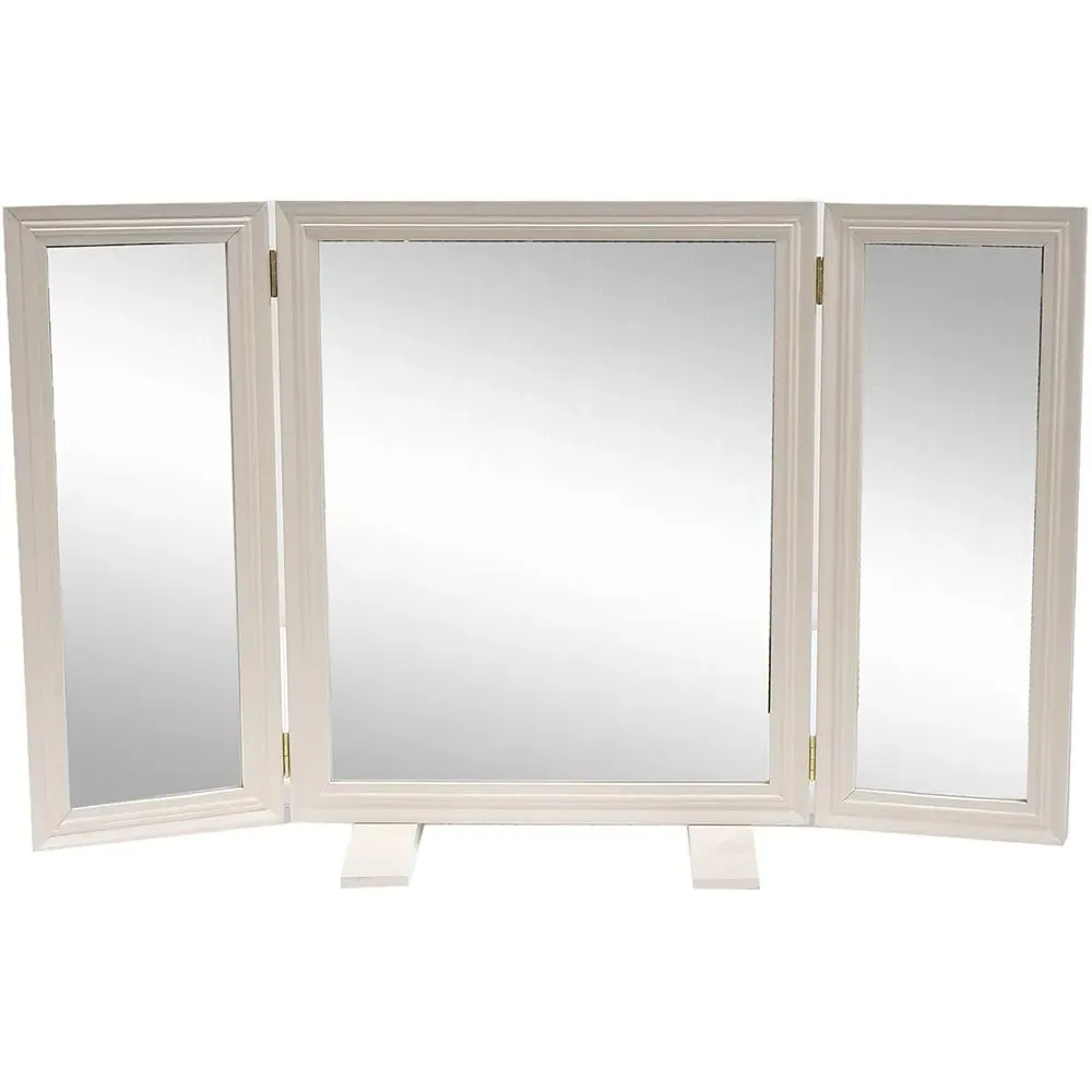 Stone Effect Dressing Table Mirror - Cream image
