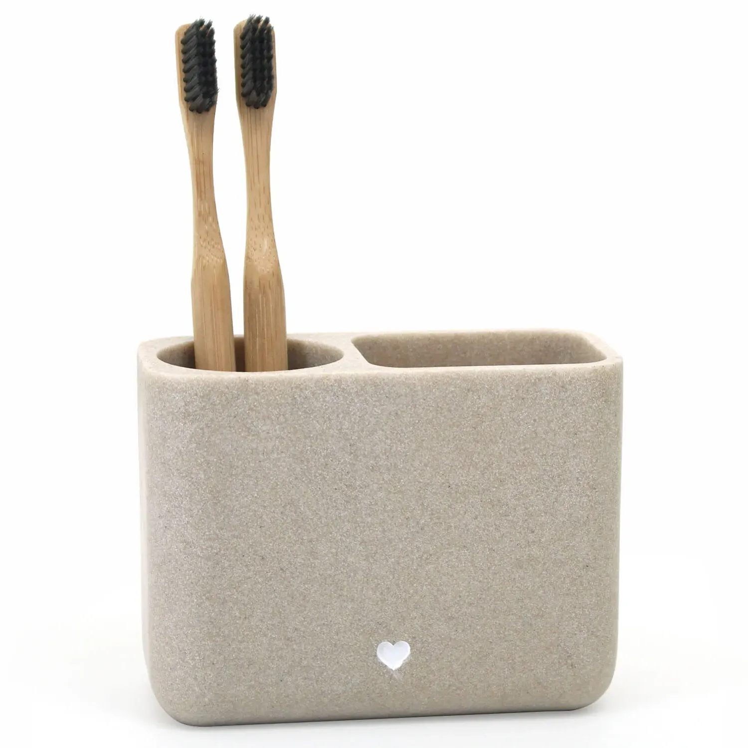 Stone Heart Toothbrush Holder - Stone