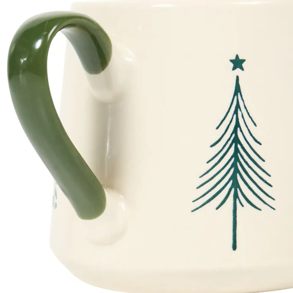 Stoneware Trees Mug - Cream
