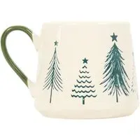 Stoneware Trees Mug - Cream