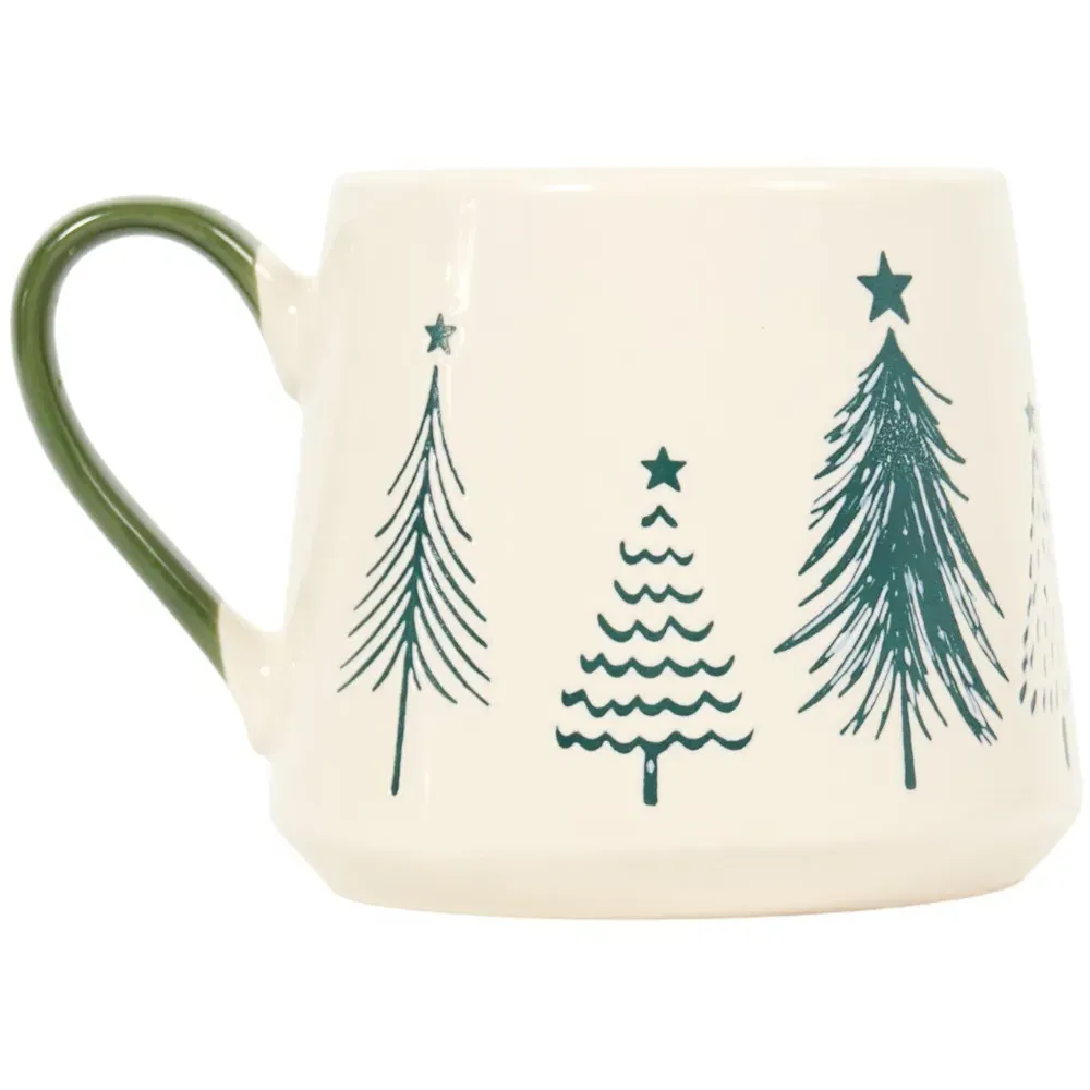 Stoneware Trees Mug - Cream
