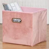 Storage Cube with Folding - Blush, Velvet