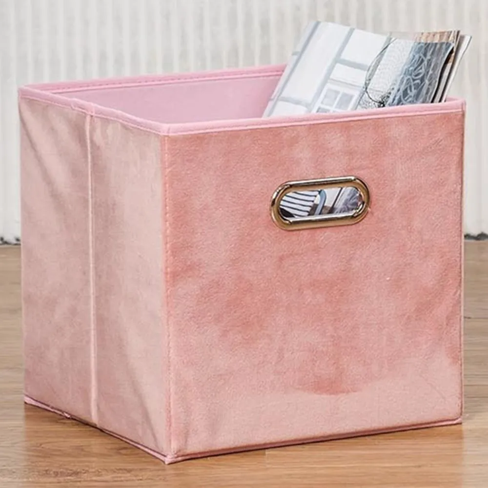 Storage Cube with Folding - Blush, Velvet image