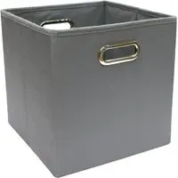 Storage Cube with Handle - Grey
