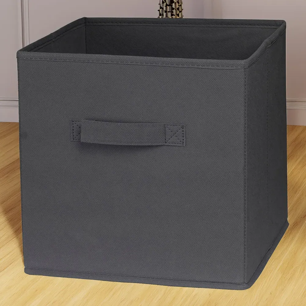 Storage Cube with Side Handle - Grey