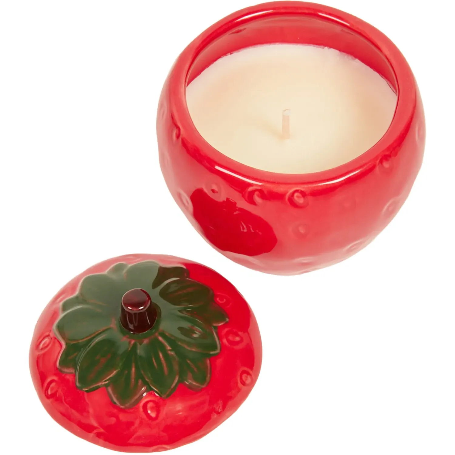 Strawberry Ceramic Candle - Red