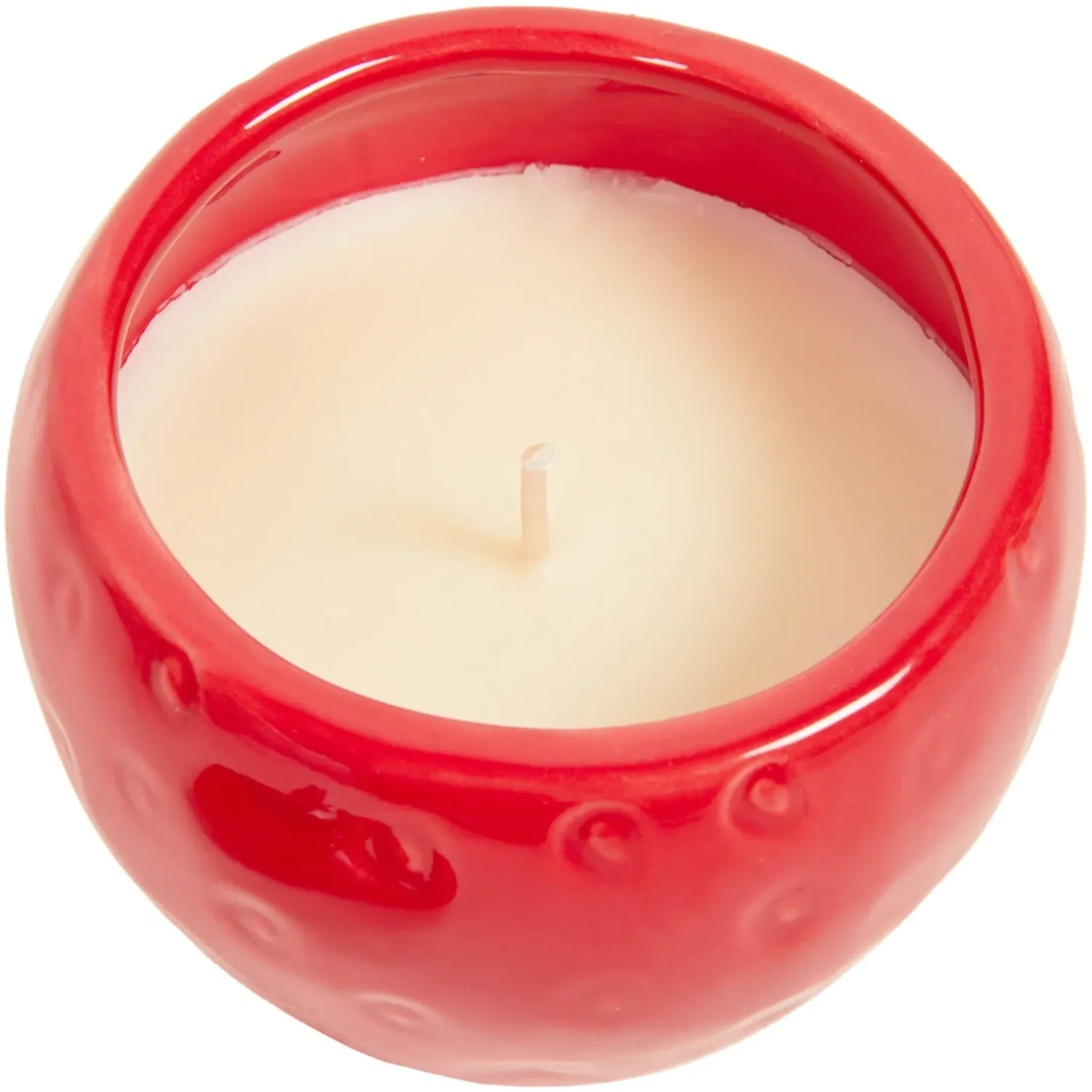 Strawberry Ceramic Candle - Red