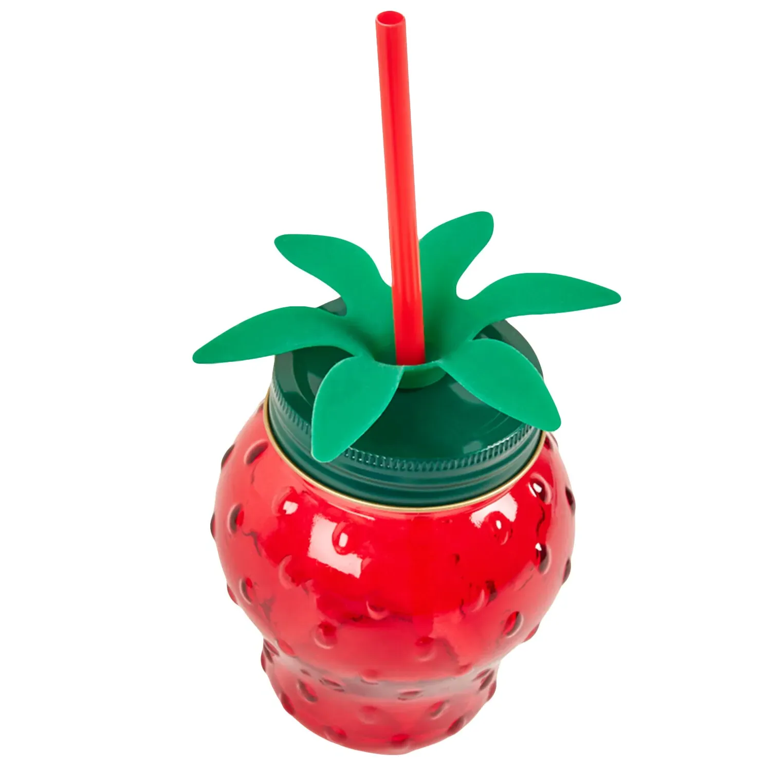 Strawberry Drinking Jar - Red