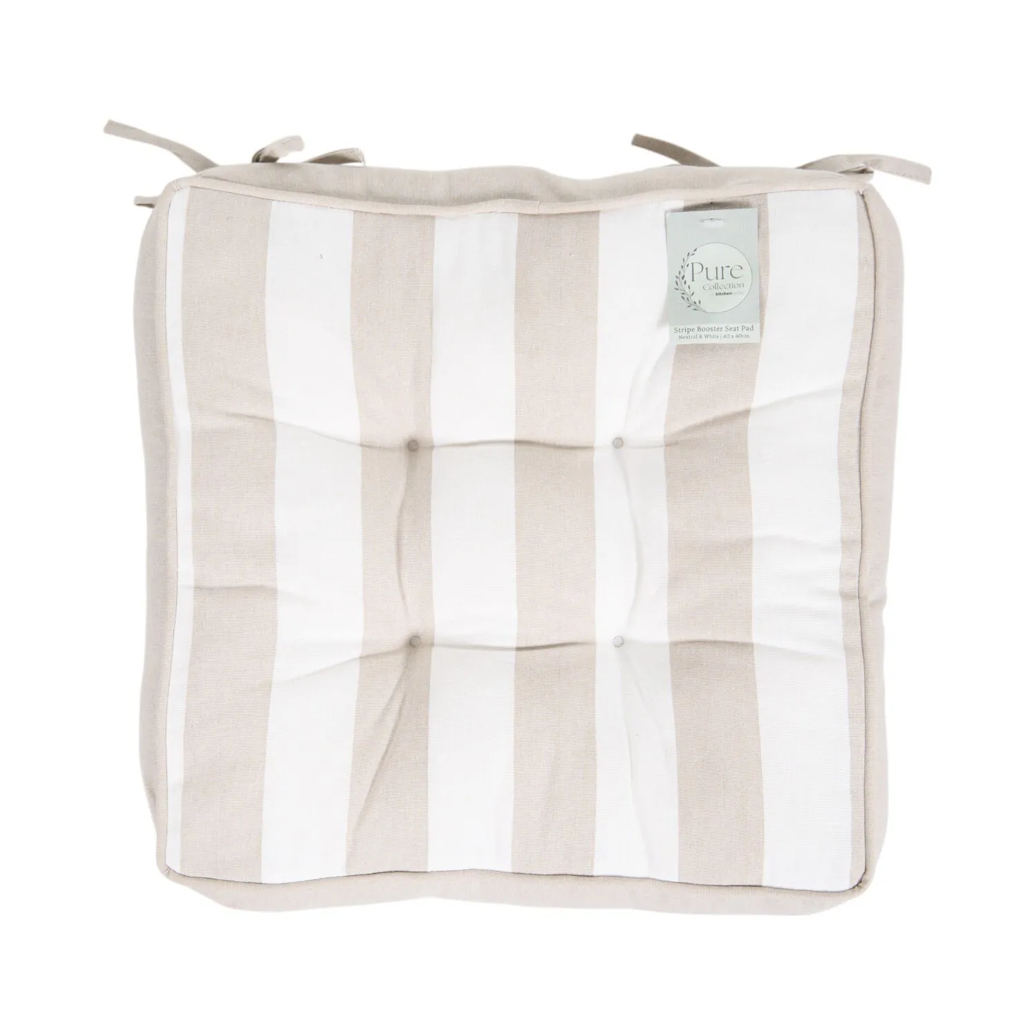 Stripe Booster Seat Pad - Neutral