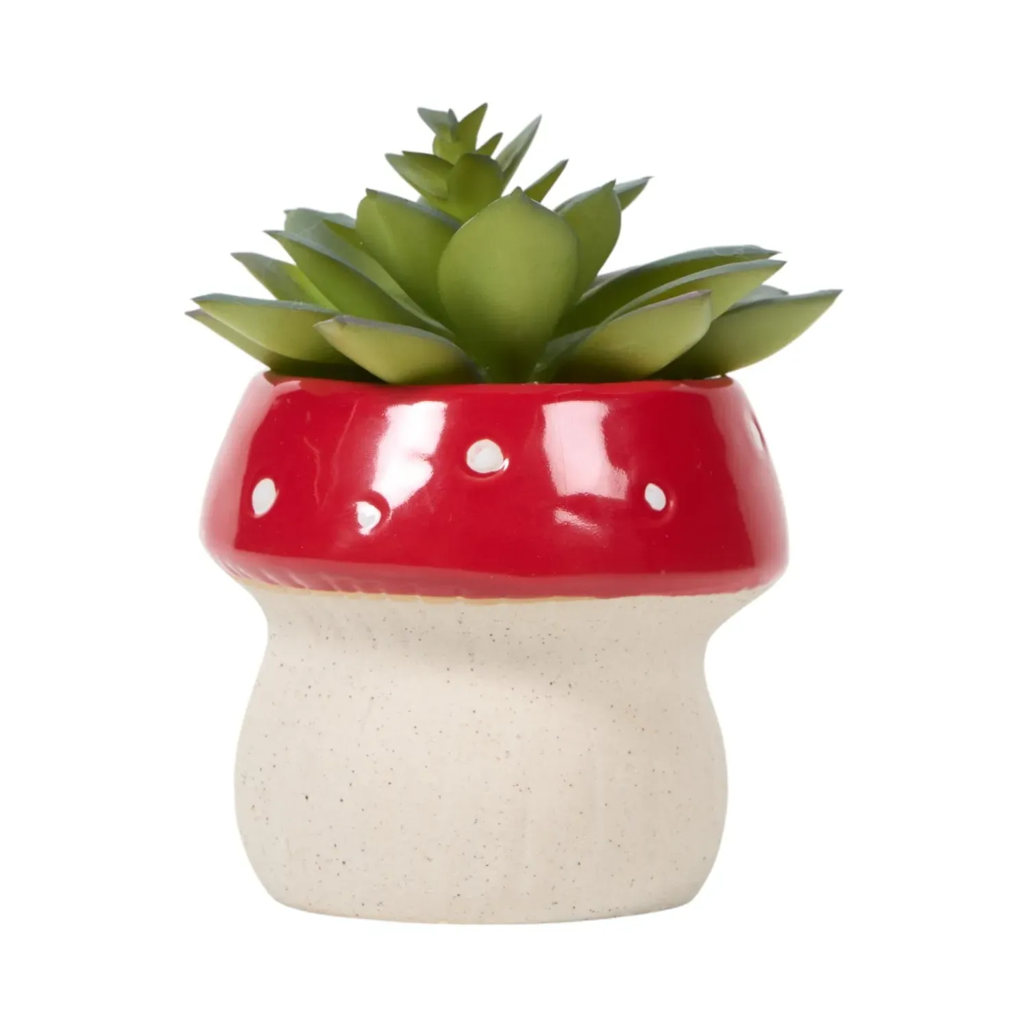 Succulent Artificial Plant - Red Mushroom Pot