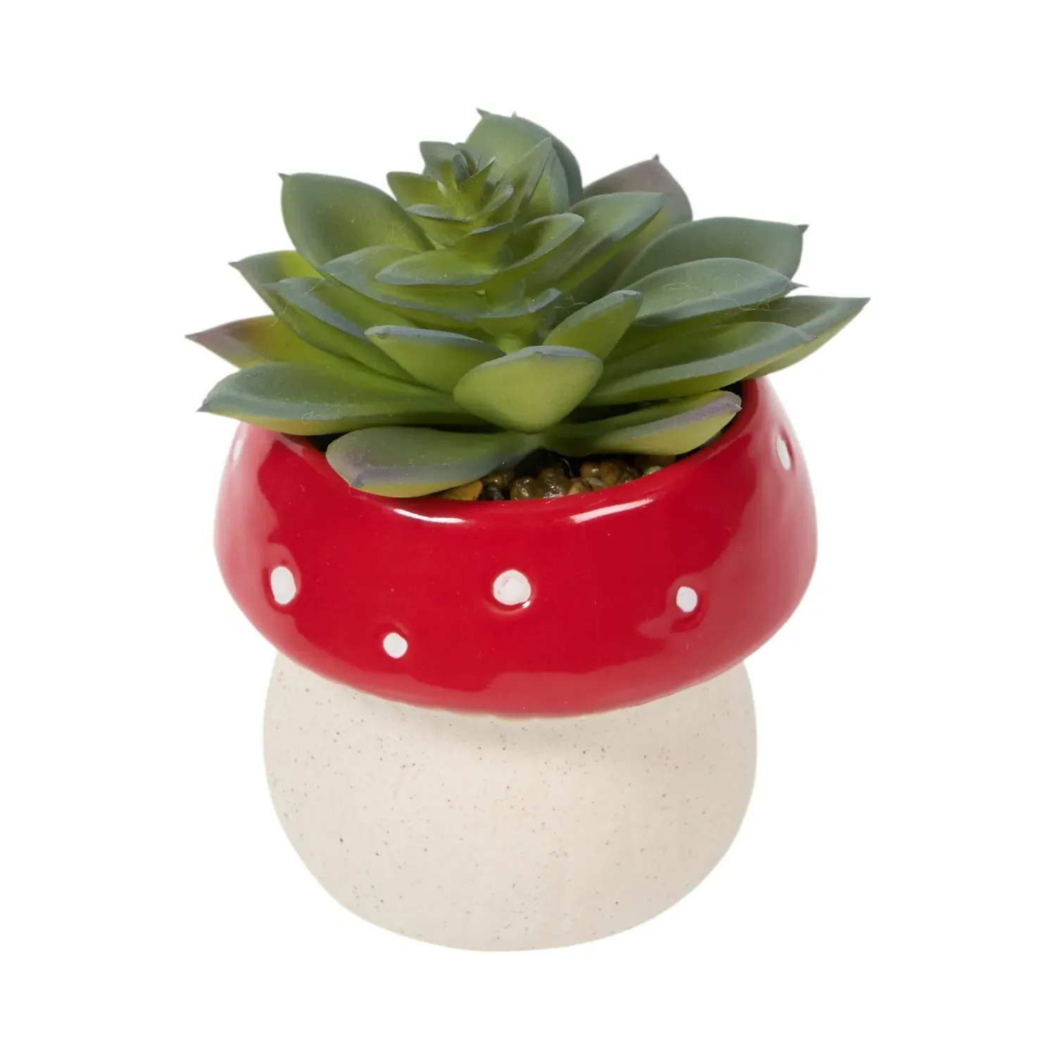 Succulent Artificial Plant - Red Mushroom Pot