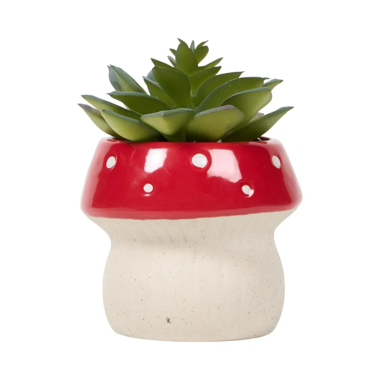 Succulent Artificial Plant - Red Mushroom Pot image