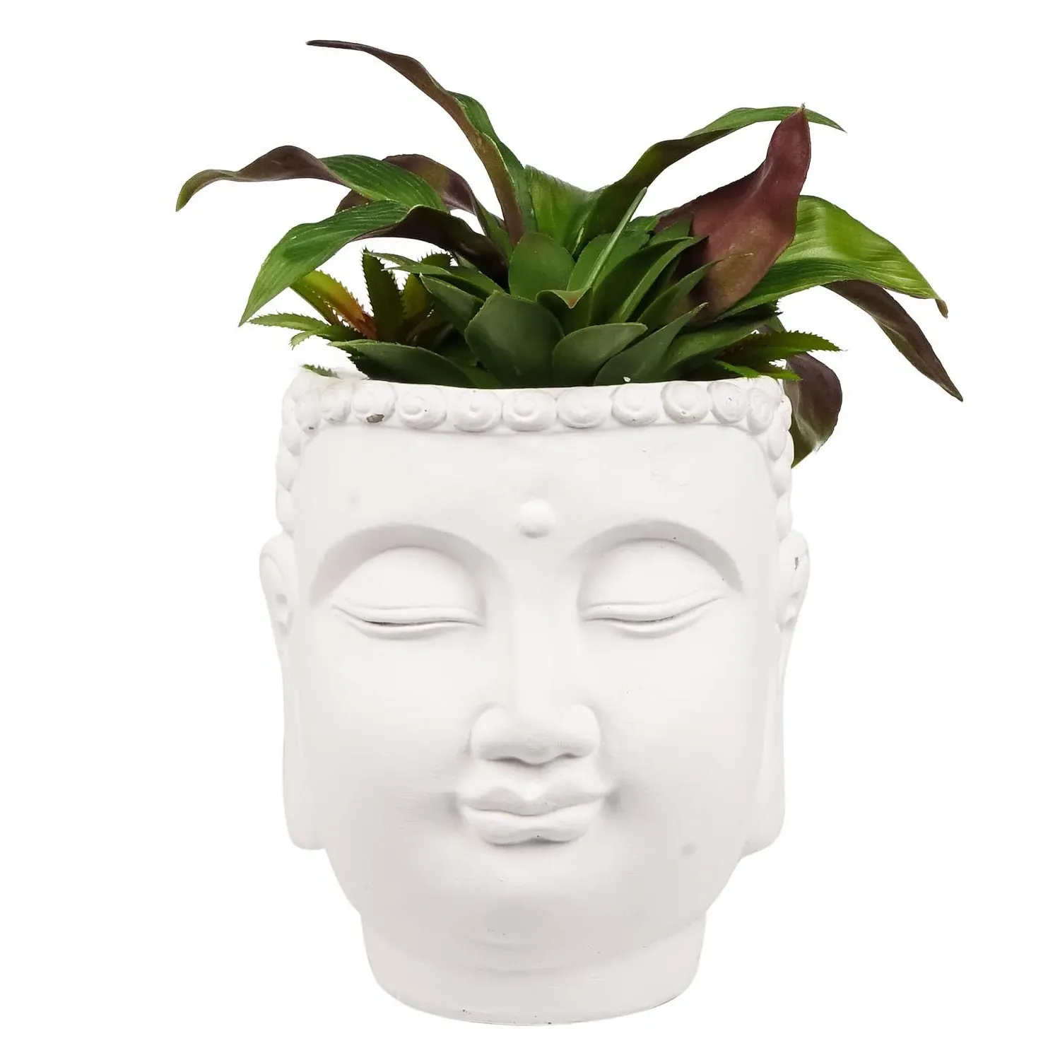 Succulent Artificial Plant - White Buddha Pot