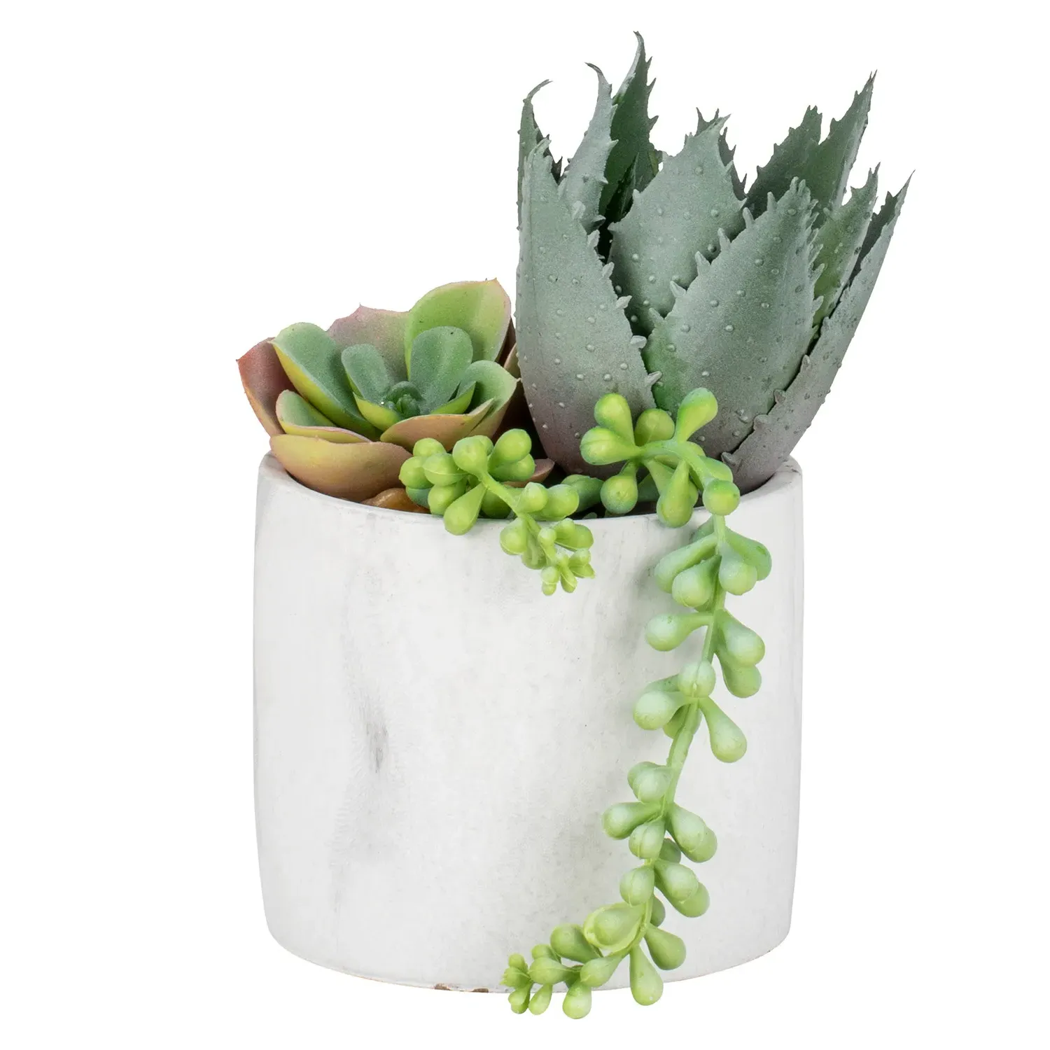 Succulent Artificial Plant - White Marble Pot