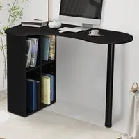 Suffolk Curved Desk with Storage - Black
