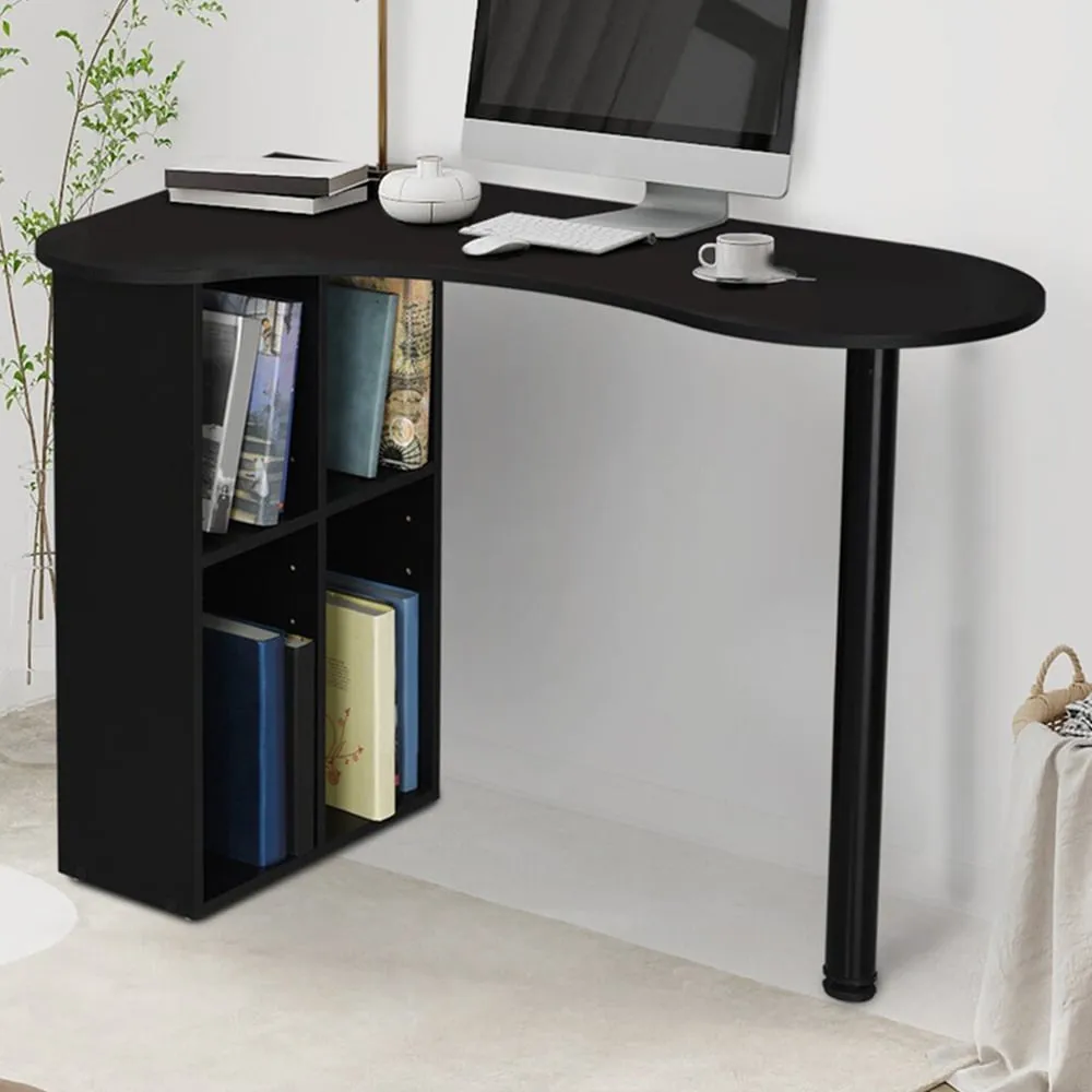 Suffolk Curved Desk with Storage - Black image