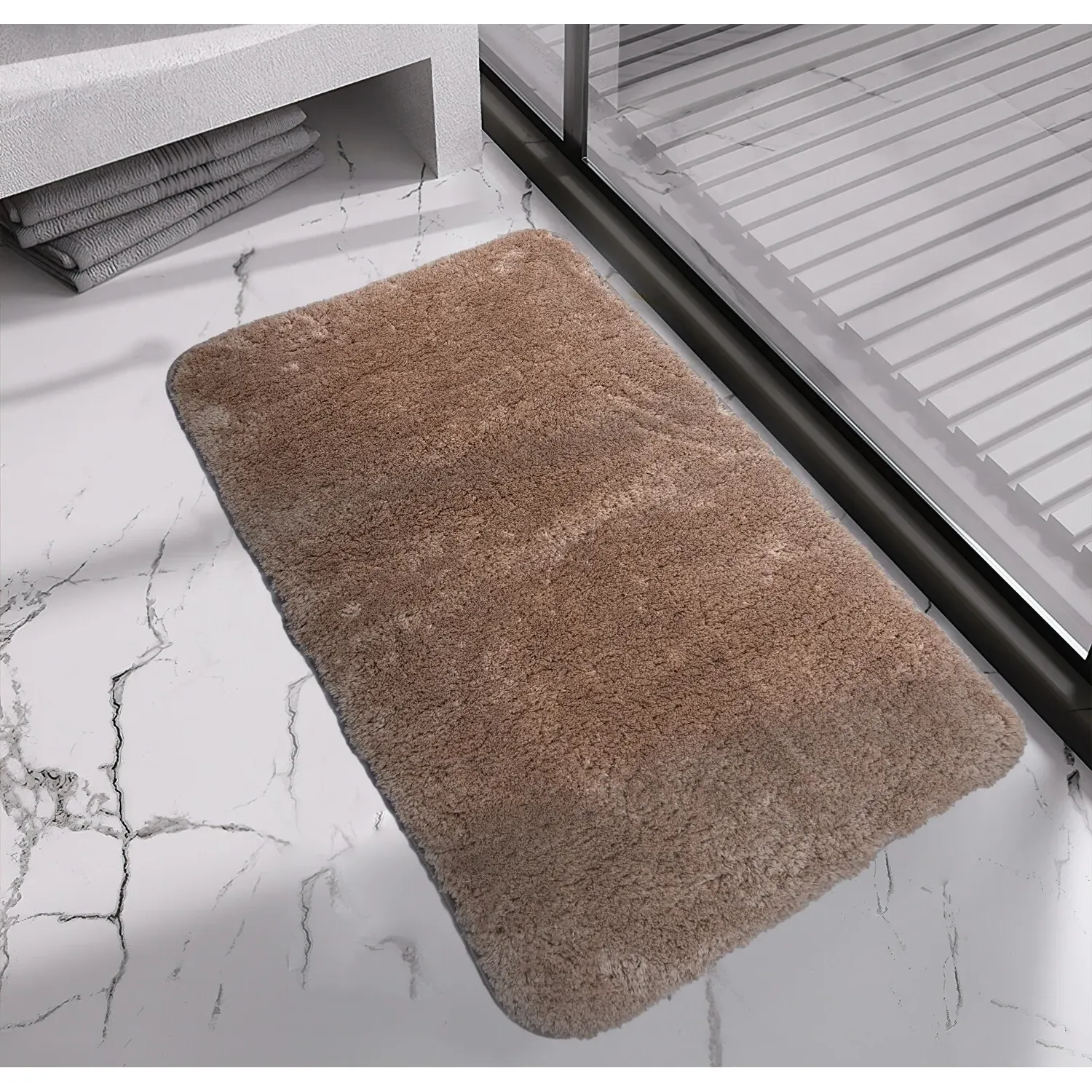 Supersoft Bath Mat - Natural, Polyester