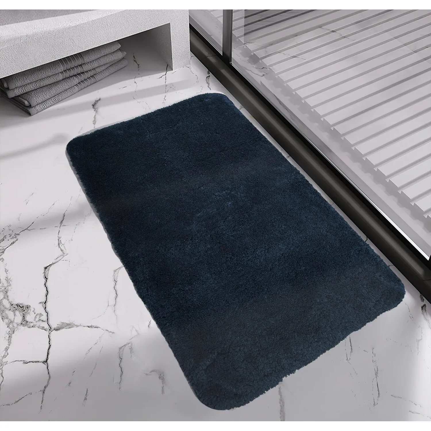Supersoft Bath Mat - Navy, Polyester