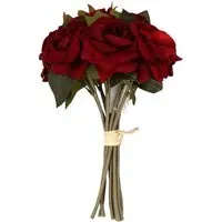 Supreme Handtied Artificial Rose Bouquet - Red