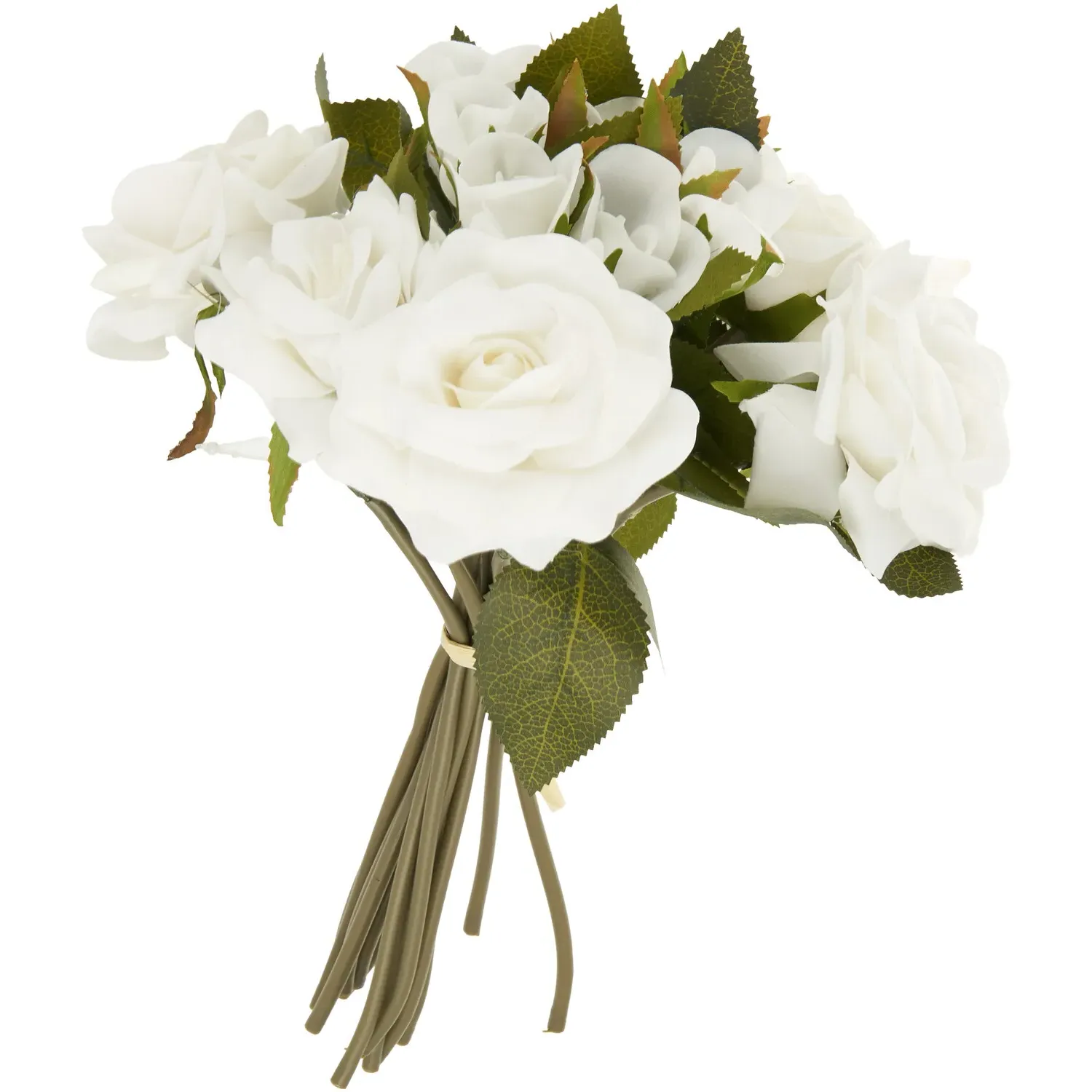 Supreme Handtied Artificial Rose Bouquet - White