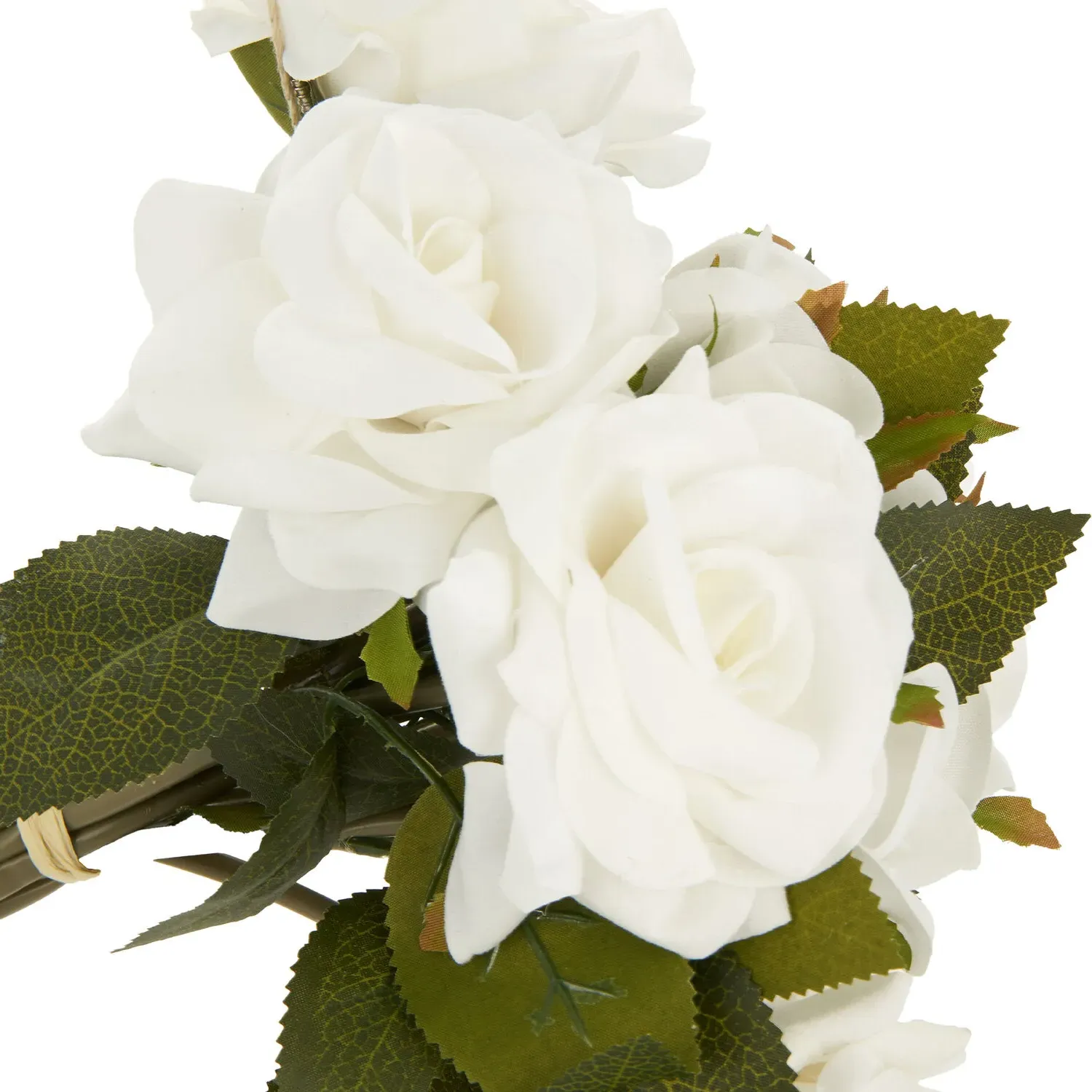 Supreme Handtied Artificial Rose Bouquet - White
