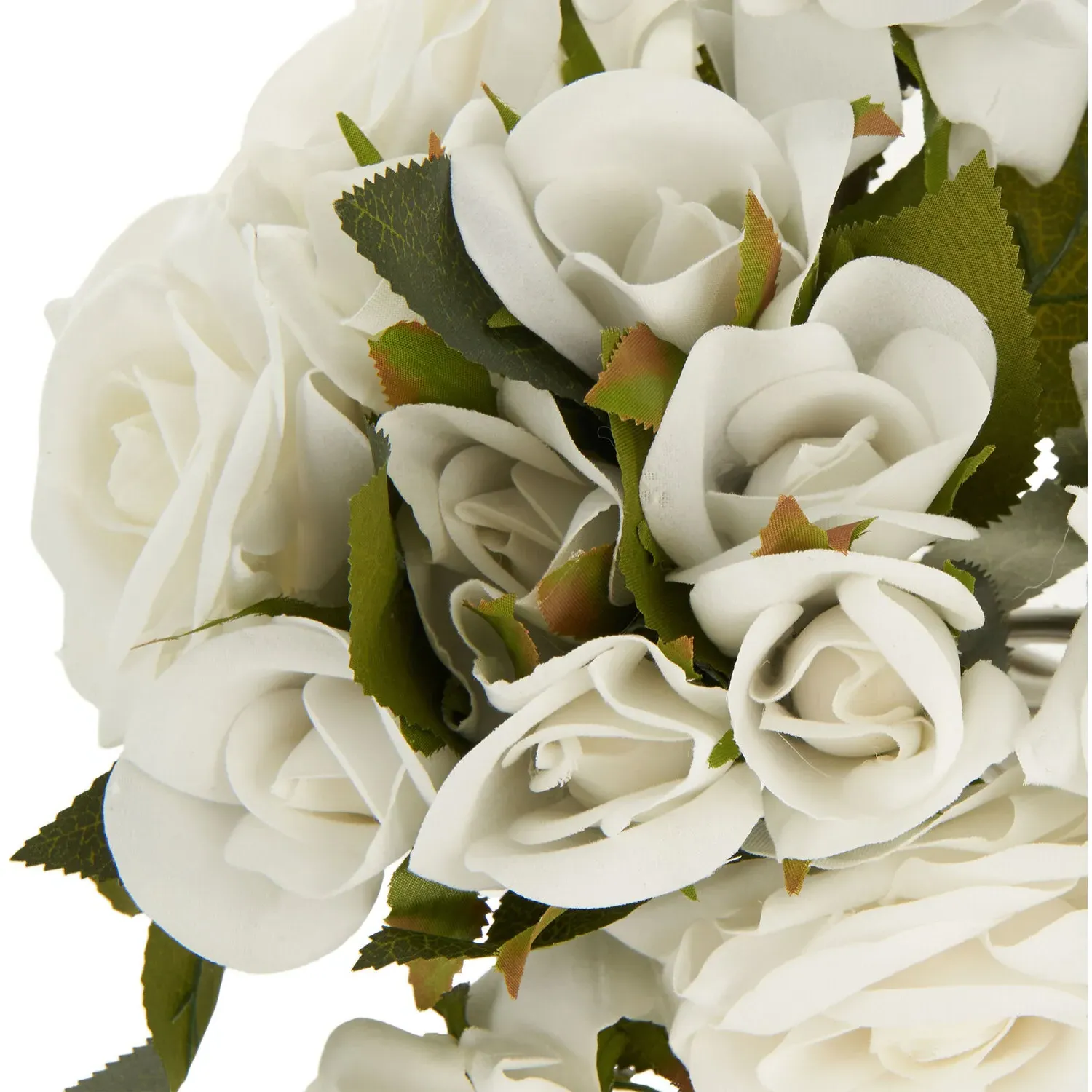 Supreme Handtied Artificial Rose Bouquet - White