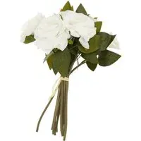 Supreme Handtied Artificial Rose Bouquet - White